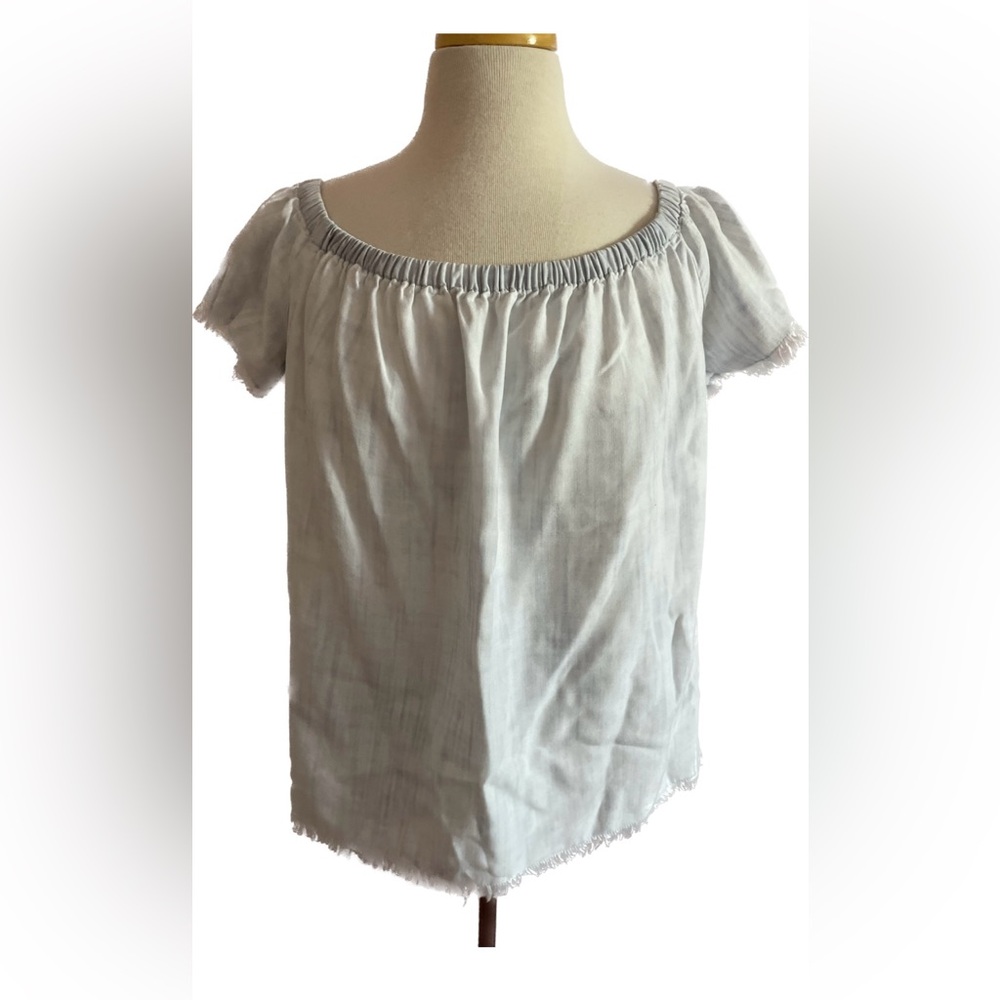 Cloth & Stone Light Gray Off-Shoulder Blouse